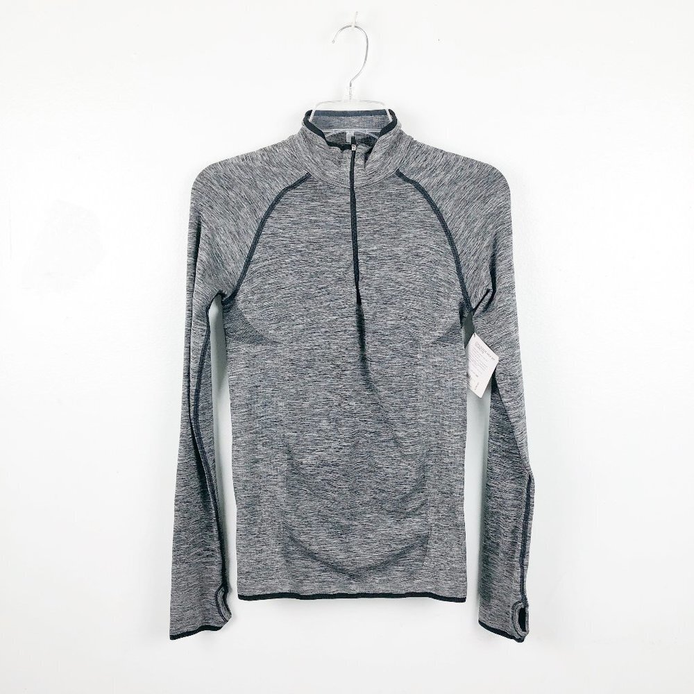 ⭐️ NEW VICTORIA'S SECRET Gray Quarter Zip Up Long Sleeve Top Small